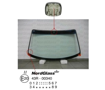 Челно стъкло NordGlass за HYUNDAI H-1 товарен от 1997 до 2008