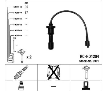 Комплект запалителни кабели NGK за HYUNDAI SANTA FE I (SM) от 2000 до 2006
