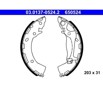 Комплект спирачни челюсти ATE за HYUNDAI i20 (PB, PBT) от 2008 до 2015