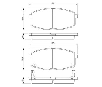 Комплект спирачни накладки BOSCH за HYUNDAI i30 (FD) комби от 2007 до 2012