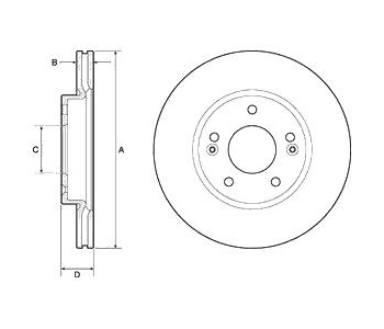 Спирачен диск вентилиран Ø280mm DELPHI за HYUNDAI i30 (GD) от 2011