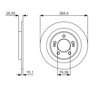 Спирачен диск плътен Ø284mm BOSCH за HYUNDAI i30 (GD) от 2011