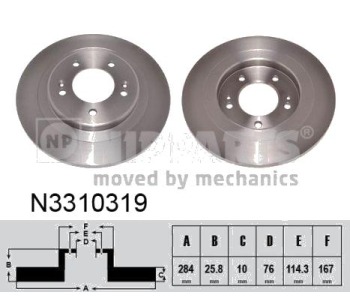 Спирачен диск плътен Ø284mm NIPPARTS за HYUNDAI i30 (GD) от 2011