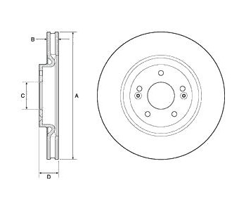 Спирачен диск вентилиран Ø320mm DELPHI за HYUNDAI i40 (VF) от 2012