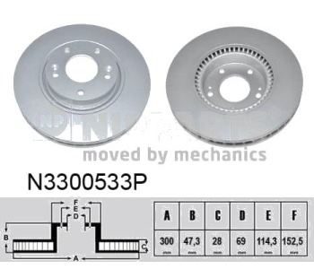 Спирачен диск вентилиран Ø300mm NIPPARTS за HYUNDAI i40 (VF) от 2012