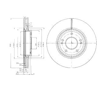 Спирачен диск вентилиран Ø300mm DELPHI за HYUNDAI TUCSON (TL) от 2015