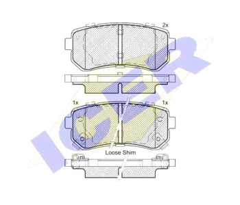 Комплект спирачни накладки Ultra Premium ICER за HYUNDAI ix35 (LM, EL, ELH) от 2009 до 2015