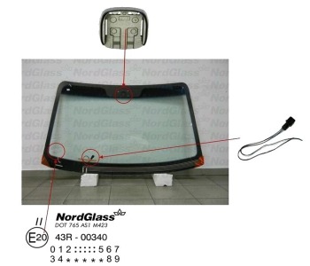 Челно стъкло NordGlass за HYUNDAI TUCSON (JM) от 2004 до 2010