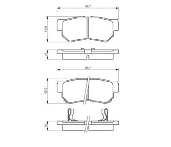 Комплект спирачни накладки BOSCH за HYUNDAI TUCSON (JM) от 2004 до 2010