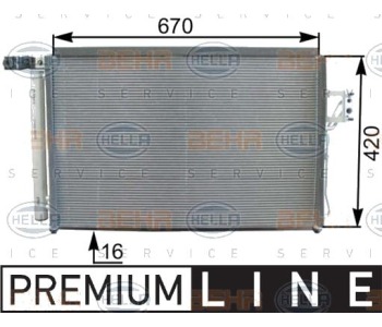 Кондензатор, климатизация HELLA 8FC 351 303-191 за HYUNDAI SANTA FE II (CM) от 2005 до 2012