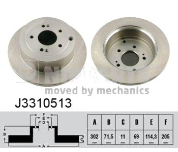 Спирачен диск плътен Ø302mm NIPPARTS за HYUNDAI SANTA FE I (SM) от 2000 до 2006