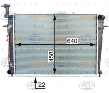 Радиатор, охлаждане на двигателя HELLA 8MK 376 763-674 за KIA SPORTAGE (JE, KM) от 2004 до 2010