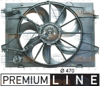Вентилатор, охлаждане на двигателя HELLA 8EW 351 034-511 за HYUNDAI TUCSON (JM) от 2004 до 2010