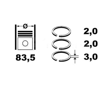Комплект сегменти (+0,50mm) ET ENGINE TEAM за HYUNDAI ELANTRA (XD) хечбек от 2000 до 2006