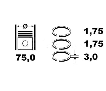 Комплект сегменти (+0.00mm) ET ENGINE TEAM за HYUNDAI i30 (GD) от 2011