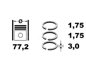 Комплект сегменти (+0.00mm) ET ENGINE TEAM за HYUNDAI i20 (PB, PBT) от 2008 до 2015