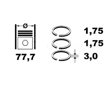 Комплект сегменти (+0,50mm) ET ENGINE TEAM за HYUNDAI i30 (GD) от 2011