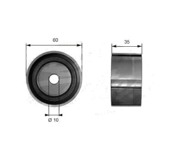 Паразитна/ водеща ролка, зъбен ремък GATES T41040 за HYUNDAI SONATA IV (EF) от 1998 до 2005