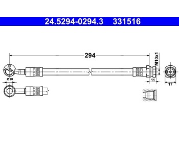 Спирачен маркуч ATE за HYUNDAI i30 (FD) от 2007 до 2011