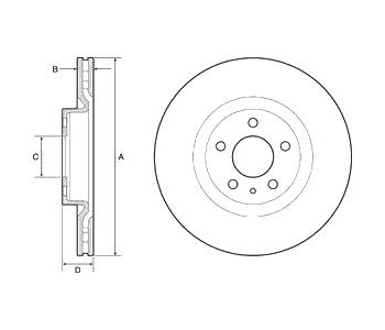 Спирачен диск вентилиран Ø284mm DELPHI за FIAT 500L (351, 352) от 2012
