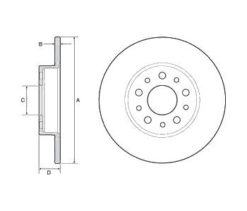Спирачен диск плътен Ø251mm DELPHI за FIAT 500L (351, 352) от 2012