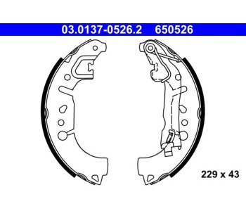 Комплект спирачни челюсти ATE за FIAT TIPO (357) хечбек от 2016