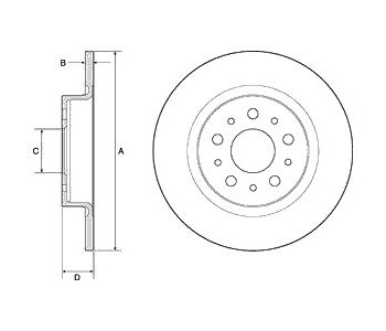 Спирачен диск плътен Ø264mm DELPHI за FIAT 500L (351, 352) от 2012