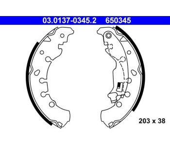 Комплект спирачни челюсти ATE за FIAT MAREA (185) от 1996 до 2007