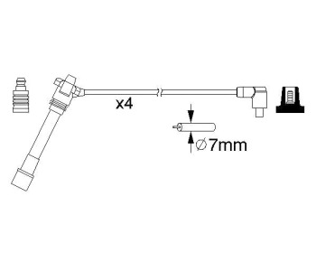 Комплект запалителни кабели BOSCH за FIAT PUNTO (188) от 1999 до 2012