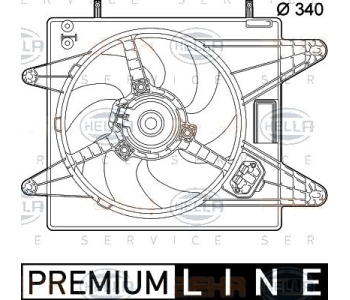 Вентилатор, охлаждане на двигателя HELLA 8EW 351 039-431 за FIAT MULTIPLA (186) от 1999 до 2010