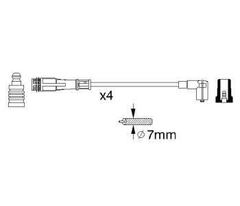 Комплект запалителни кабели BOSCH за FIAT BRAVA (182) от 1995 до 2001