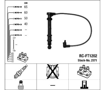 Комплект запалителни кабели NGK за FIAT MULTIPLA (186) от 1999 до 2010