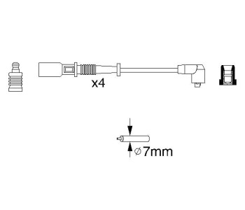 Комплект запалителни кабели BOSCH за FIAT PANDA (141) от 1980 до 2004