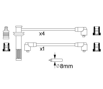 Комплект запалителни кабели BOSCH за FIAT TIPO (160) от 1987 до 1995