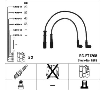 Комплект запалителни кабели NGK за FIAT PUNTO (188) от 1999 до 2012