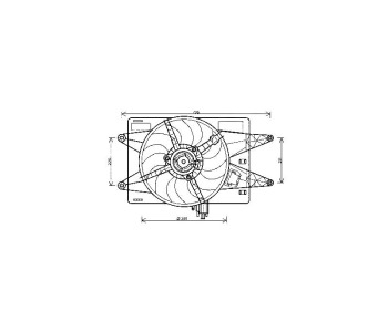 Вентилатор охлаждане на двигателя P.R.C за FIAT DOBLO (223) товарен от 2001 до 2010