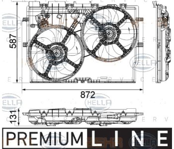 Вентилатор, охлаждане на двигателя HELLA 8EW 351 041-451 за FIAT DUCATO (250) товарен от 2006
