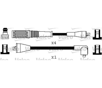 Комплект запалителни кабели VALEO за FIAT FIORINO II (146) товарен от 1988 до 2005