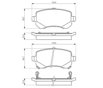 Комплект спирачни накладки BOSCH за FIAT FREEMONT (345) от 2011