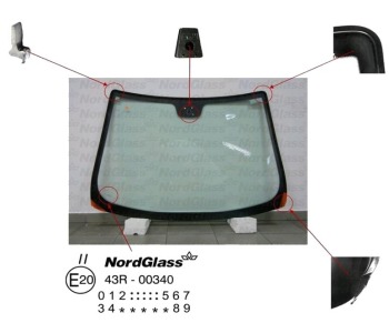 Челно стъкло NordGlass за FIAT PUNTO GRANDE (199) от 2005 до 2012