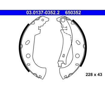 Комплект спирачни челюсти ATE за FIAT MULTIPLA (186) от 1999 до 2010