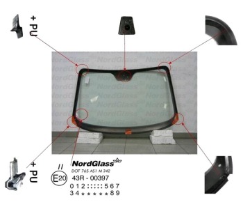 Челно стъкло NordGlass за FIAT PANDA (312, 319) от 2012