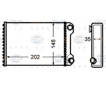 Топлообменник, отопление на вътрешното пространство HELLA 8FH 351 308-241 за FIAT PUNTO (188) от 1999 до 2012