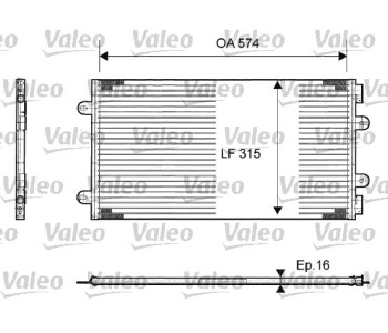 Кондензатор климатизации VALEO за FIAT PUNTO (188) van от 2000 до 2009