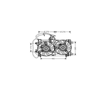 Вентилатор охлаждане на двигателя P.R.C за FIAT PUNTO (188) от 1999 до 2012