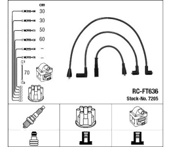 Комплект запалителни кабели NGK за FIAT RITMO II (138) от 1982 до 1988