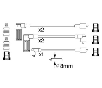Комплект запалителни кабели BOSCH за FIAT TIPO (160) от 1987 до 1995