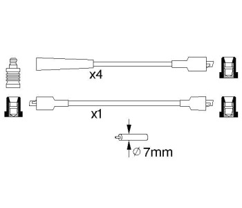 Комплект запалителни кабели BOSCH за FIAT UNO (146) ван от 1988 до 1996