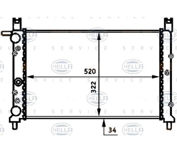 Воден радиатор HELLA за FIAT UNO (146) от 1983 до 1995