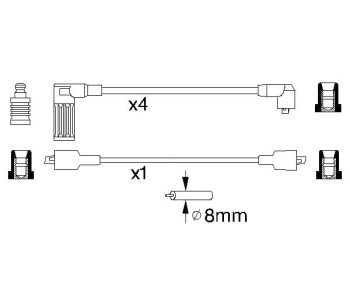 Комплект запалителни кабели BOSCH за FIAT UNO (146) от 1983 до 1995